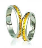 White gold & gold wedding rings 4.3mm (code A74)